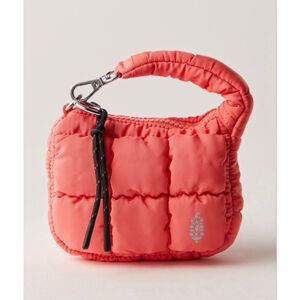 Free People Quilted Micro Pouch NWT in Package Neon Coral FP Movement
